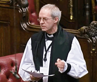Archbishop Welby speaking at the Lord's Debate