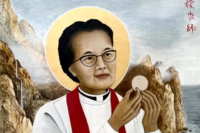 St Martin-in-the-Fields, Dick Sheppard Chapel, Reverend Dr Florence Li Tim-Oi icon, by sister Ellen Francis Poisson