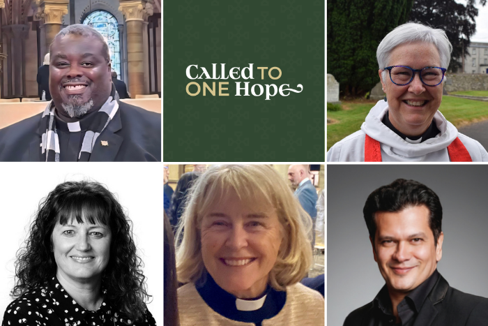 Pictured clockwise from top left: Canon Reid B. O. Simon, the Revd Canon Katharine Poulton, Jeroham Meléndez, the Revd Helen Van Koevering and Canon Louise Bougourd.