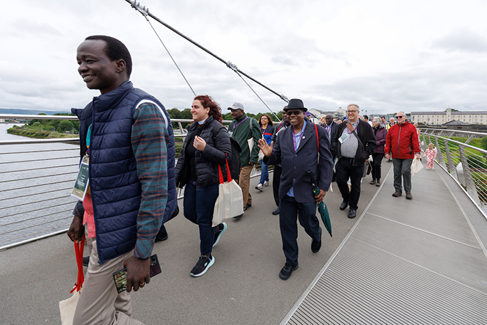 Anglicans from around the world walk The Peace Bridge on pilgrimage in Derry/Londonderry